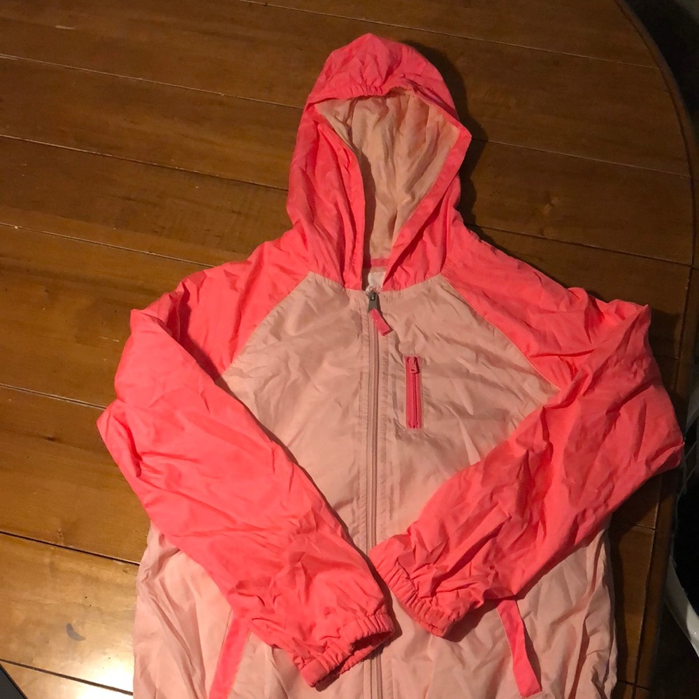 Pink Hooded Windbreaker Jacket
